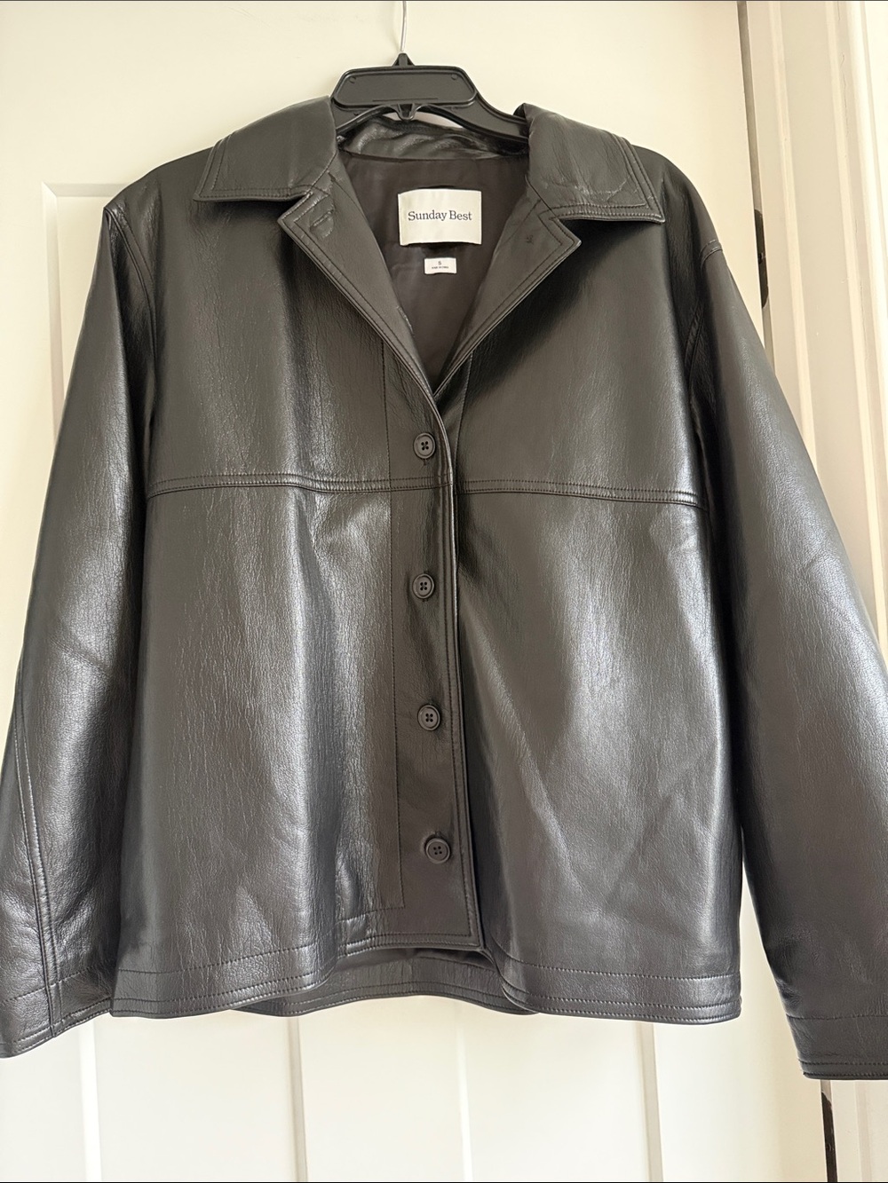 Aritzia Sunday best vegan leather shirt jacket